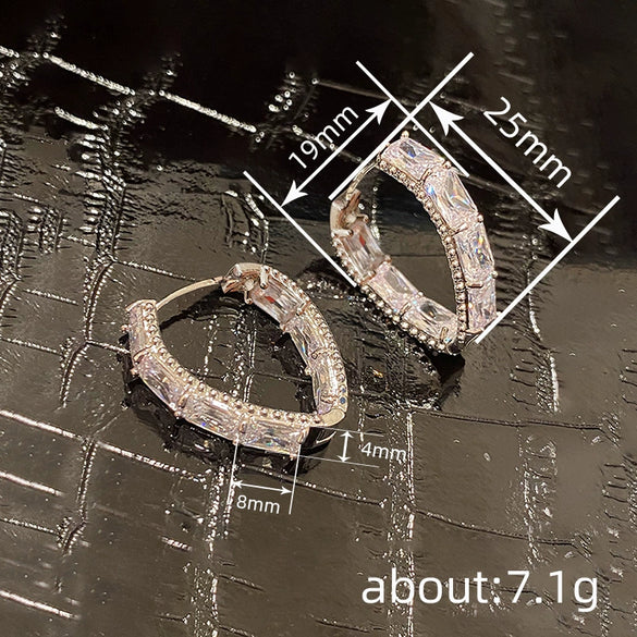 Wholesale Geometric Hoop Earrings For Women Copper Inlaid With Zircon