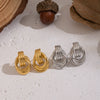 Wholesale Geometric Hoop Earrings For Women Stainless Steel Pvd Furnace Vacuum Real Gold Plated Jewelry