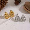 Wholesale Geometric Hoop Earrings For Women Stainless Steel Pvd Furnace Vacuum Real Gold Plated Jewelry
