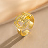 Wholesale Geometric Horseshoe Buckle Open Ring Gold Plated Copper Electroplated Unisex Women's Light Luxury Trendy Fashion