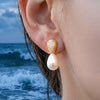 Wholesale Geometric Imitation Pearl 5A Zircon Inlaid Stainless Steel 18K Gold Plated Earrings For Women