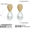 Wholesale Geometric Imitation Pearl 5A Zircon Inlaid Stainless Steel 18K Gold Plated Earrings For Women