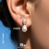 Wholesale Geometric Imitation Pearl 5A Zircon Inlaid Stainless Steel 18K Gold Plated Earrings For Women
