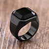 Wholesale Geometric Inlaid Imitation Gemstone Titanium Steel Casting And Electroplated Ring Unisex Jewelry