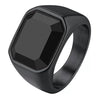 Wholesale Geometric Inlaid Imitation Gemstone Titanium Steel Casting And Electroplated Ring Unisex Jewelry