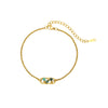 Wholesale Geometric Inlaid Natural Stone Stainless Steel 18K Goldplated Hand Jewelry Women's Bracelet