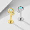 Wholesale Geometric Inlaid Opal Silver Piercing Earring Jewelry For Women And Men