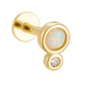 Wholesale Geometric Inlaid Opal Silver Piercing Earring Jewelry For Women And Men