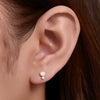 Wholesale Geometric Inlaid Opal Silver Piercing Earring Jewelry For Women And Men