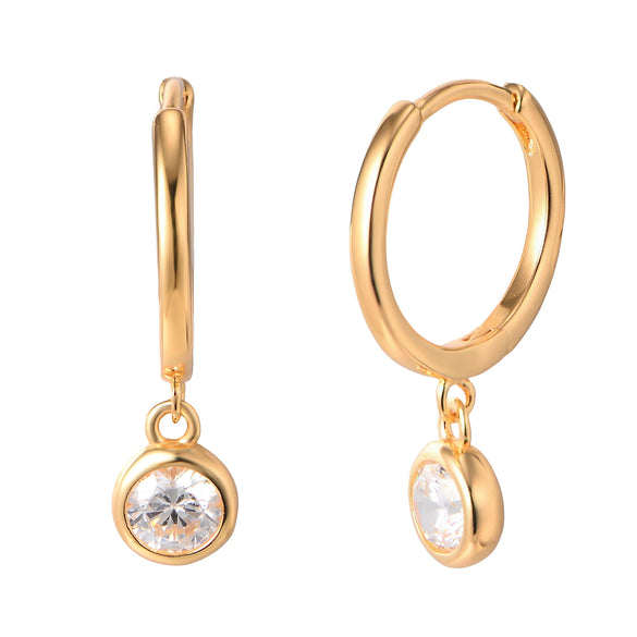 Wholesale Geometric Inlaid Single Zircon 925 Sterling Silver Drop Earrings For Women