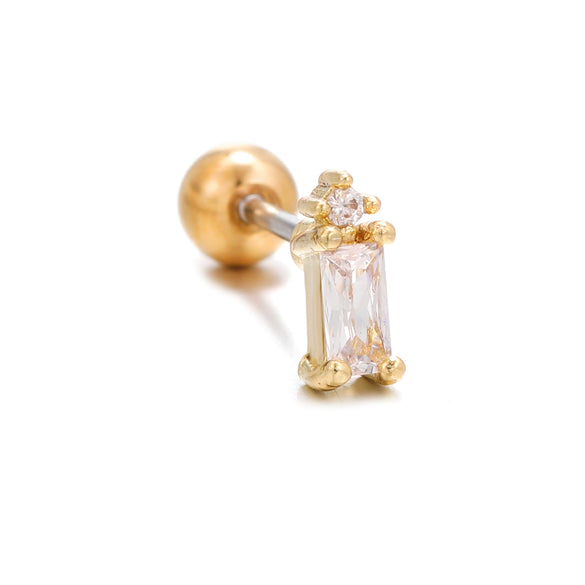 Wholesale Geometric Inlaid Zircon Copper Ear Bone Nail Jewelry