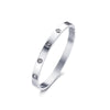 Wholesale Geometric Inlaid Zircon Titanium Steel Buckle Bracelet For Couples