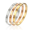 Wholesale Geometric Inlaid Zircon Titanium Steel Buckle Bracelet For Couples