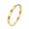 Wholesale Geometric Inlaid Zircon Titanium Steel Buckle Bracelet For Couples