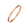 Wholesale Geometric Inlaid Zircon Titanium Steel Buckle Bracelet For Couples