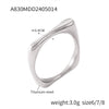 Wholesale Geometric Inlay Zircon Ring For Women Titanium Steel 18K Gold Plated French Retro Design