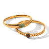 Wholesale Geometric Ins Style Electroplated Stainless Steel Bracelet With Green Aventurine And Tiger Eye Stone Jewelry Accessories