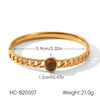 Wholesale Geometric Ins Style Electroplated Stainless Steel Bracelet With Green Aventurine And Tiger Eye Stone Jewelry Accessories