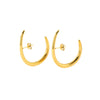 Wholesale Geometric Insushaped Curved Hook Goldplated Stainless Steel Earrings For Women