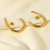 Wholesale Geometric Insushaped Curved Hook Goldplated Stainless Steel Earrings For Women