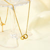 Wholesale Geometric Interlocking Plain Circle Pendant Stainless Steel 18K Gold Plated Necklace For Women