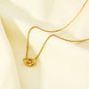 Wholesale Geometric Interlocking Plain Circle Pendant Stainless Steel 18K Gold Plated Necklace For Women