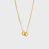Wholesale Geometric Interlocking Plain Circle Pendant Stainless Steel 18K Gold Plated Necklace For Women