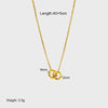 Wholesale Geometric Interlocking Plain Circle Pendant Stainless Steel 18K Gold Plated Necklace For Women