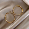 Wholesale Geometric Irregular Circle Twist Flower Earrings Made Of Alloy With Electroplating
