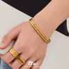 Wholesale Geometric Irregular Gear Plain Ring Bracelet With Micro Inlaid Zircon Clasp Stainless Steel 18K Gold Plated Jewelry