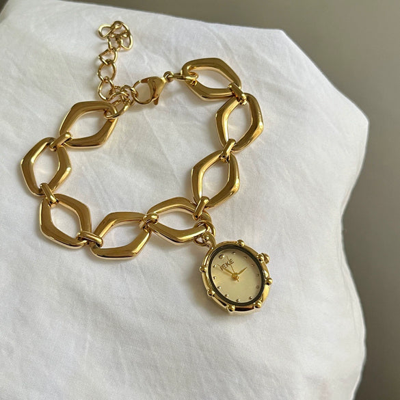 Wholesale Geometric Irregular Gold Watch Bracelet For Women Stainless Steel Non Fading Jewelry