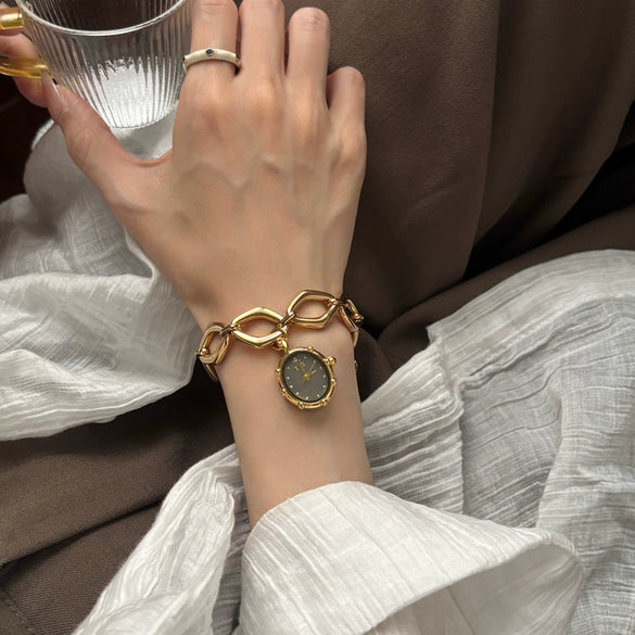 Wholesale Geometric Irregular Gold Watch Bracelet For Women Stainless Steel Non Fading Jewelry