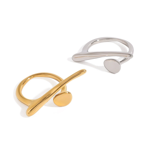 Wholesale Geometric Irregular Open Ring Stainless Steel 18K Gold Plated Jewelry For Women