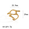 Wholesale Geometric Irregular Opening Stainless Steel Ring With Line Winding 18K Gold Non Fading Electroplated Unisex Niche Style