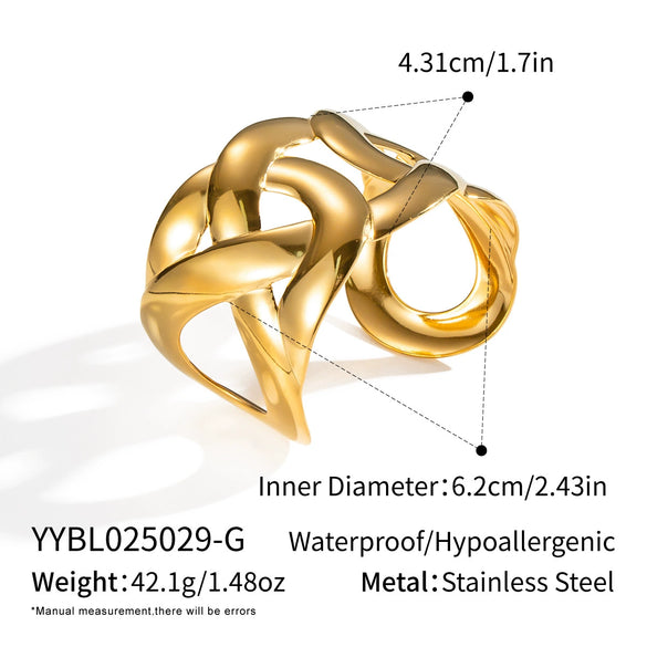Wholesale Geometric Irregular Personality Bracelet Made Of Titanium Steel With Electroplating Processing