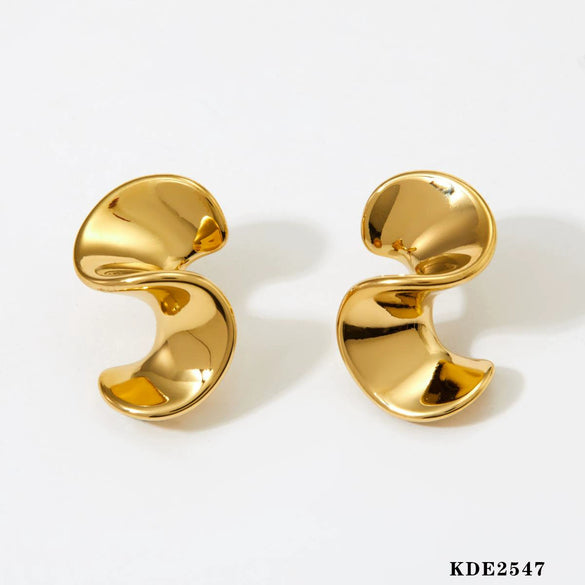 Wholesale Geometric Irregular Ring Earrings Set In Stainless Steel With Electroplating For Women Niche Design Fashionable
