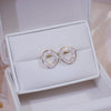 Wholesale Geometric Irregular Round Copper Zircon Earrings For Women Light Luxury Style