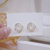 Wholesale Geometric Irregular Round Copper Zircon Earrings For Women Light Luxury Style