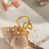 Wholesale Geometric Irregular Simple Titanium Steel Ring With Pvd Vacuum Real Gold Electroplating For Unisex