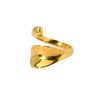 Wholesale Geometric Irregular Smooth Bypass Stainless Steel Electroplated Open Ring For Women