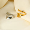 Wholesale Geometric Irregular Smooth Bypass Stainless Steel Electroplated Open Ring For Women