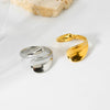 Wholesale Geometric Irregular Smooth Bypass Stainless Steel Electroplated Open Ring For Women