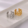 Wholesale Geometric Irregular Smooth Open Stainless Steel Ring With Electroplating In Cold Style