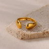 Wholesale Geometric Irregular Smooth Open Stainless Steel Ring With Electroplating In Cold Style