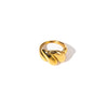 Wholesale Geometric Irregular Twist Lines Stainless Steel Ring With Electroplating For Couple Fashion Commuter Personality Accessories