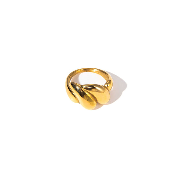 Wholesale Geometric Irregular Twist Lines Stainless Steel Ring With Electroplating For Couple Fashion Commuter Personality Accessories