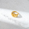 Wholesale Geometric Irregular Twist Lines Stainless Steel Ring With Electroplating For Couple Fashion Commuter Personality Accessories