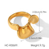 Wholesale Geometric Irregular Twisted Stainless Steel Electroplated Rings For Women Jewelry Accessories