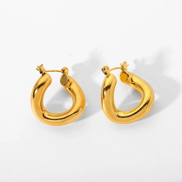 Wholesale Geometric Irregular Twisted Stainless Steel 18K Gold Plated Earrings For Women