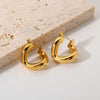 Wholesale Geometric Irregular Twisted Stainless Steel 18K Gold Plated Earrings For Women
